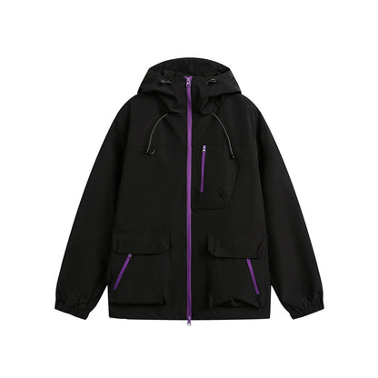 ワンポイントカラー マルチポケット フード付ジャケット（4Colors）250683