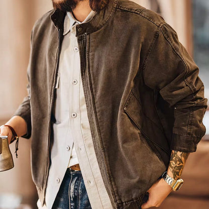 ハイウォッシュ スタンドカラー ジャケット（1Color）260105