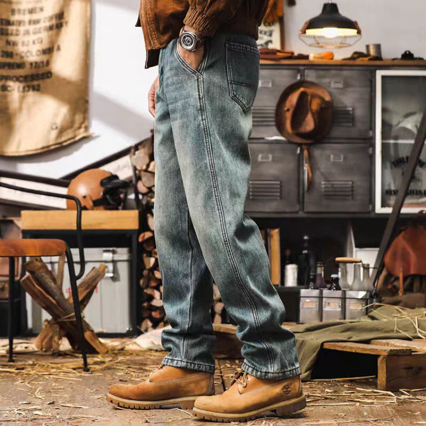 裏起毛 ストーンウォッシュ デニムパンツ（2Colors）240849 – Champyee