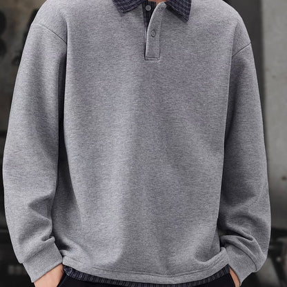 フェイクレイヤード ポロカラー プルオーバー（3Colors）251095