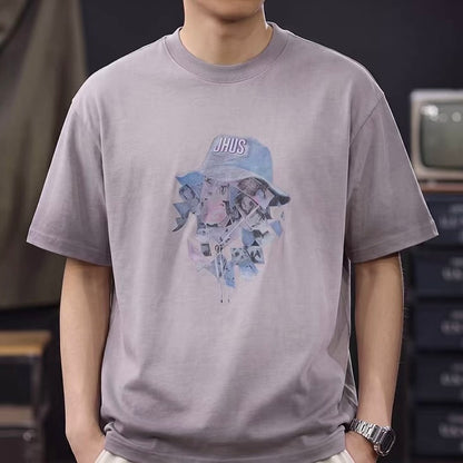 ウォッシュ加工 ハットモチーフ 半袖Tシャツ（3Colors）260526