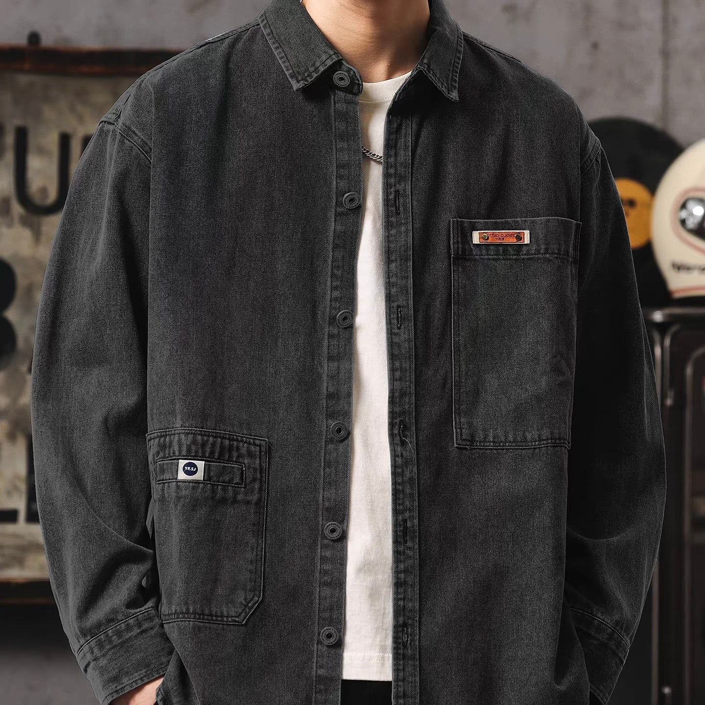 レトロ ウォッシュドデニムシャツ（3Colors）260069