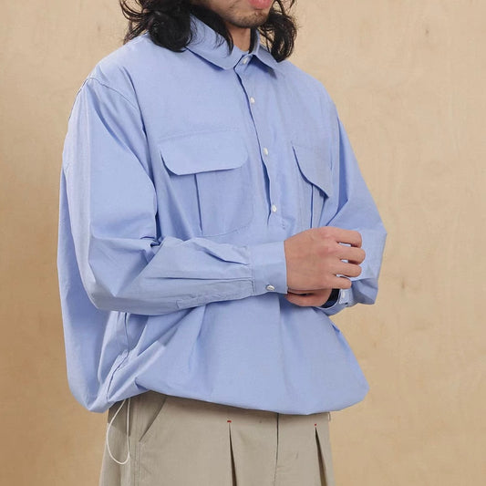 裾ドローコード ハーフボタン オーバーサイズシャツ（3Colors）260195