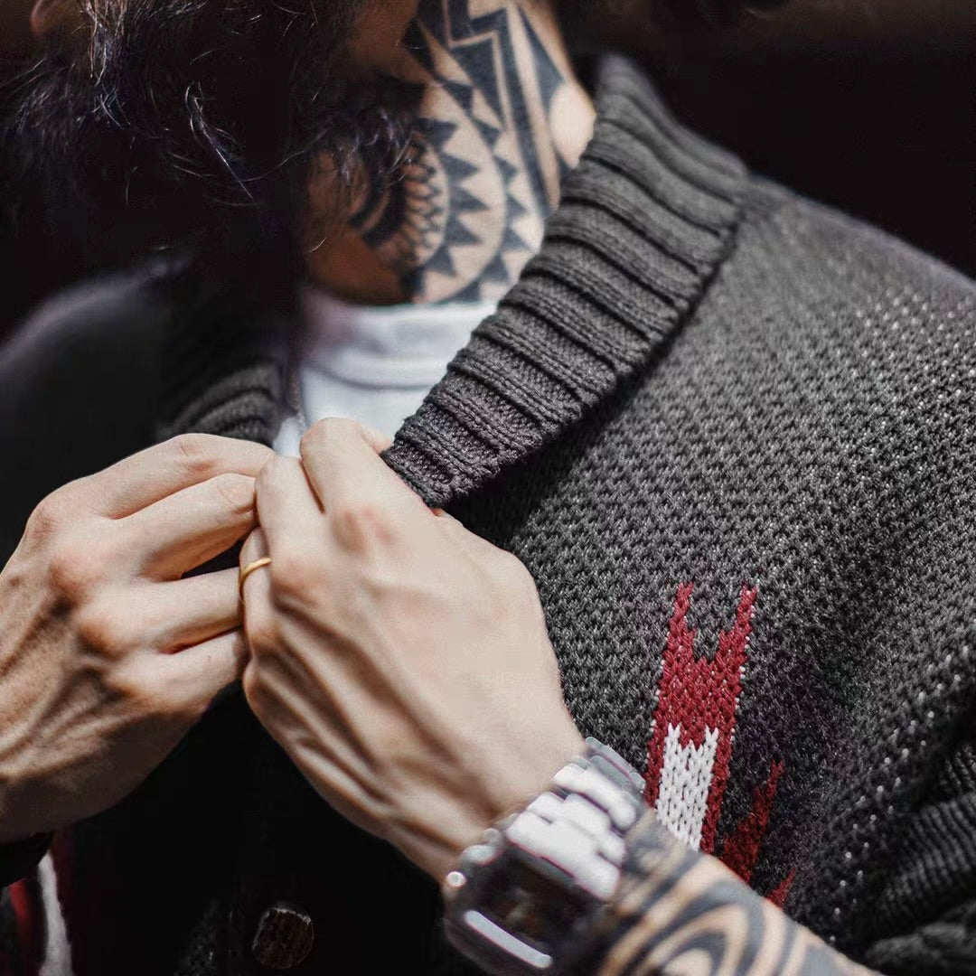 ネイティブ柄 ショールカラーカーディガン（1Color）251079