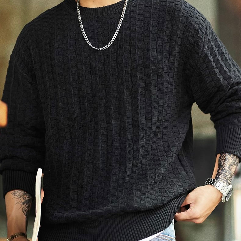 テクスチャー チェック編みセーター（2Colors）250971