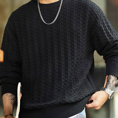 テクスチャー チェック編みセーター（2Colors）250971