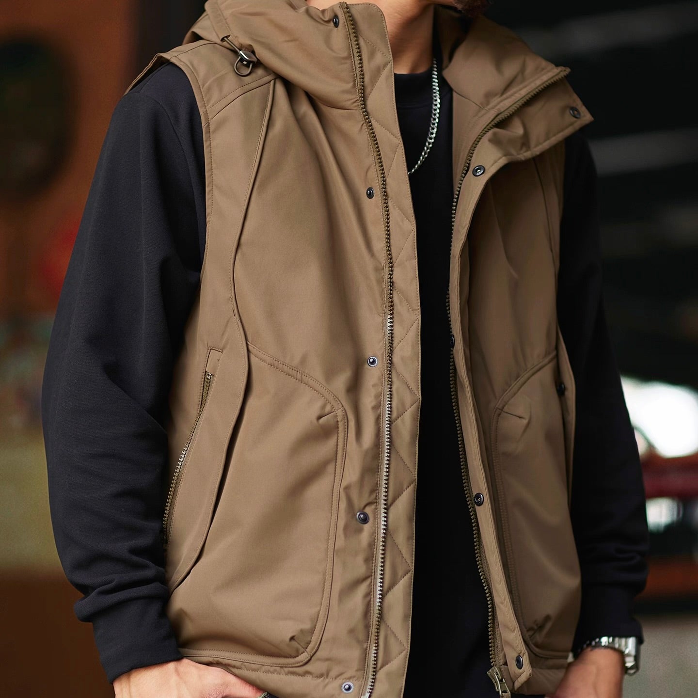 ワーク フード付ダウンベスト（3Colors）250972