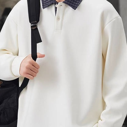 フェイクレイヤード ポロカラー プルオーバー（3Colors）251095