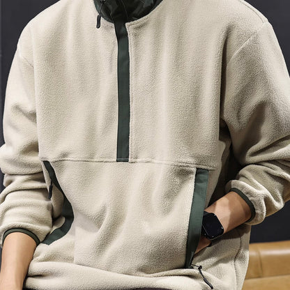 スタンドカラー ハーフジップ フリースジャケット（1Color）250901