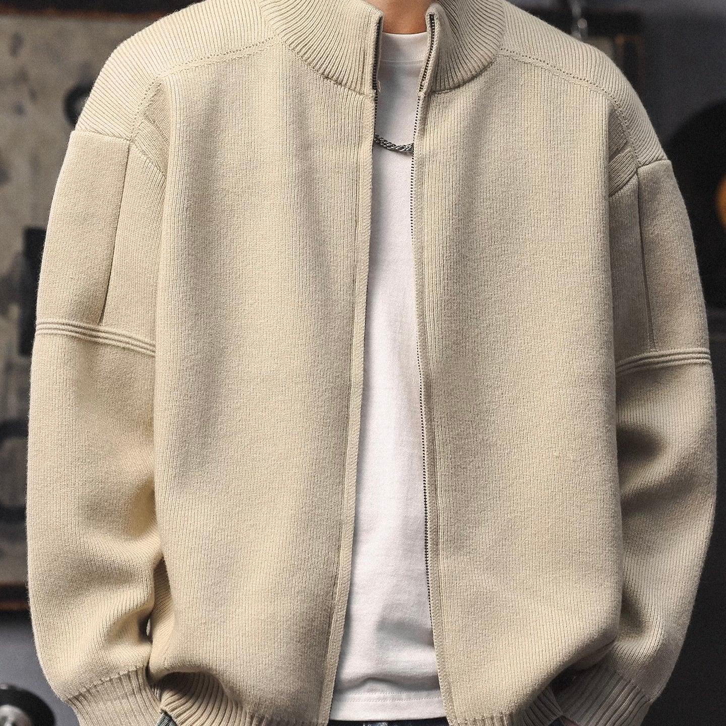 デザインパターン フルジップカーディガン（3Colors）251016