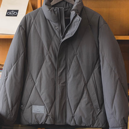 ダイヤ型 スタンドカラー ダウンジャケット（3Colors）251064