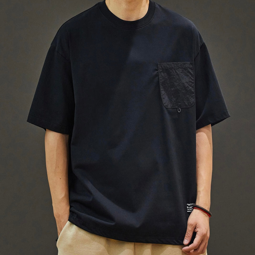 裾ドローコード パッチポケット付Tシャツ（3Colors）250611