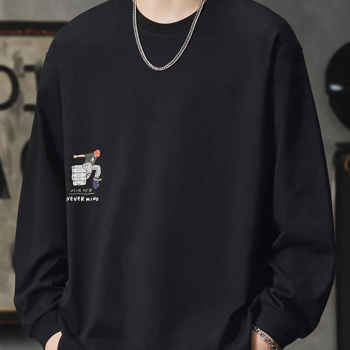 スケーターモチーフ 長袖Tシャツ（1Color）260784