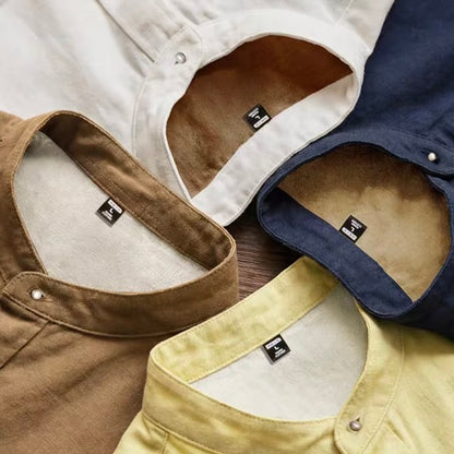 胸ポケット付 スタンドカラーシャツ（4Colors）260182