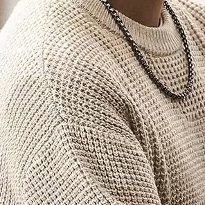 ヘビーウェイト ワッフルニット プルオーバー（4Colors）241016