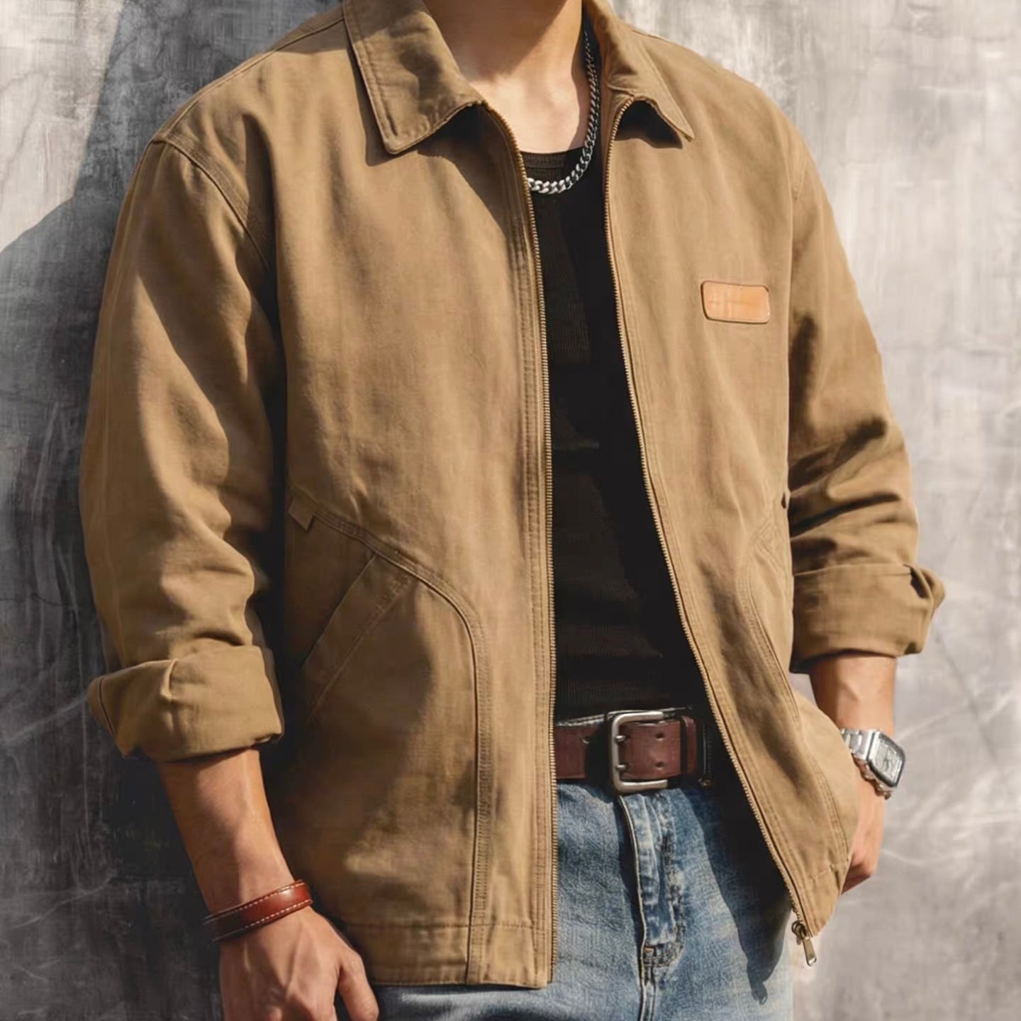 フルジップ シンプル ワークジャケット（3Colors）260215