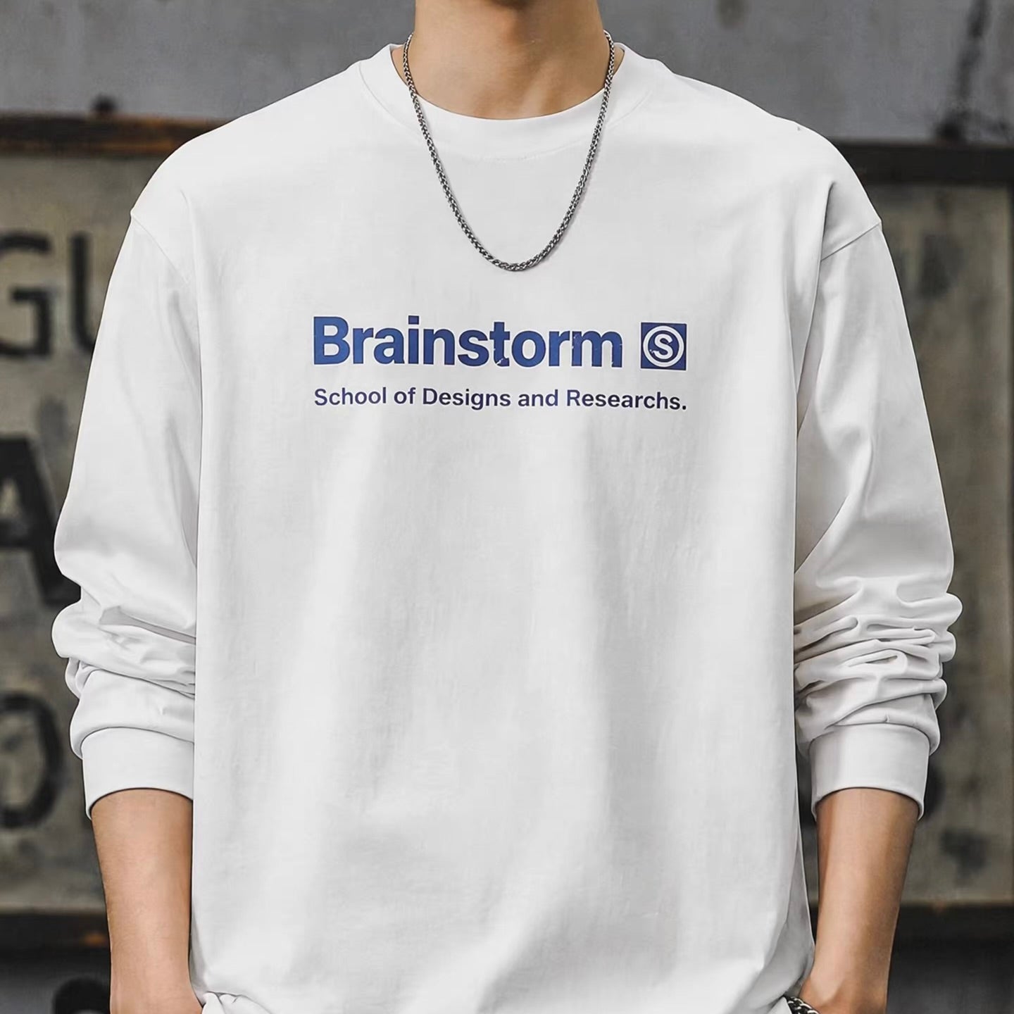 レターモチーフ 厚手 長袖Tシャツ（1Color）260709