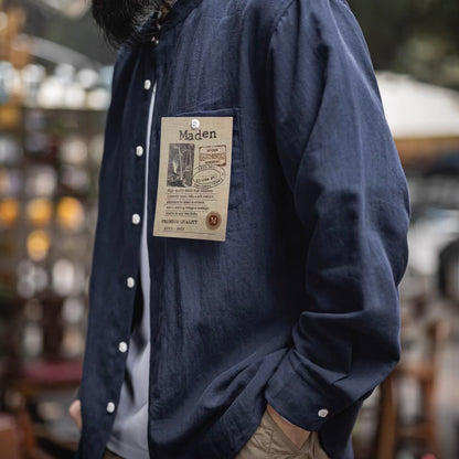 胸ポケット付 スタンドカラーシャツ（4Colors）260182