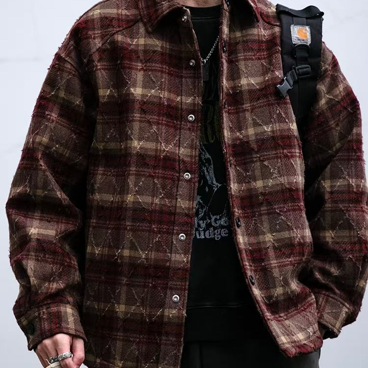 ダイヤ チェック柄 ダウンシャツジャケット（2Colors）251052