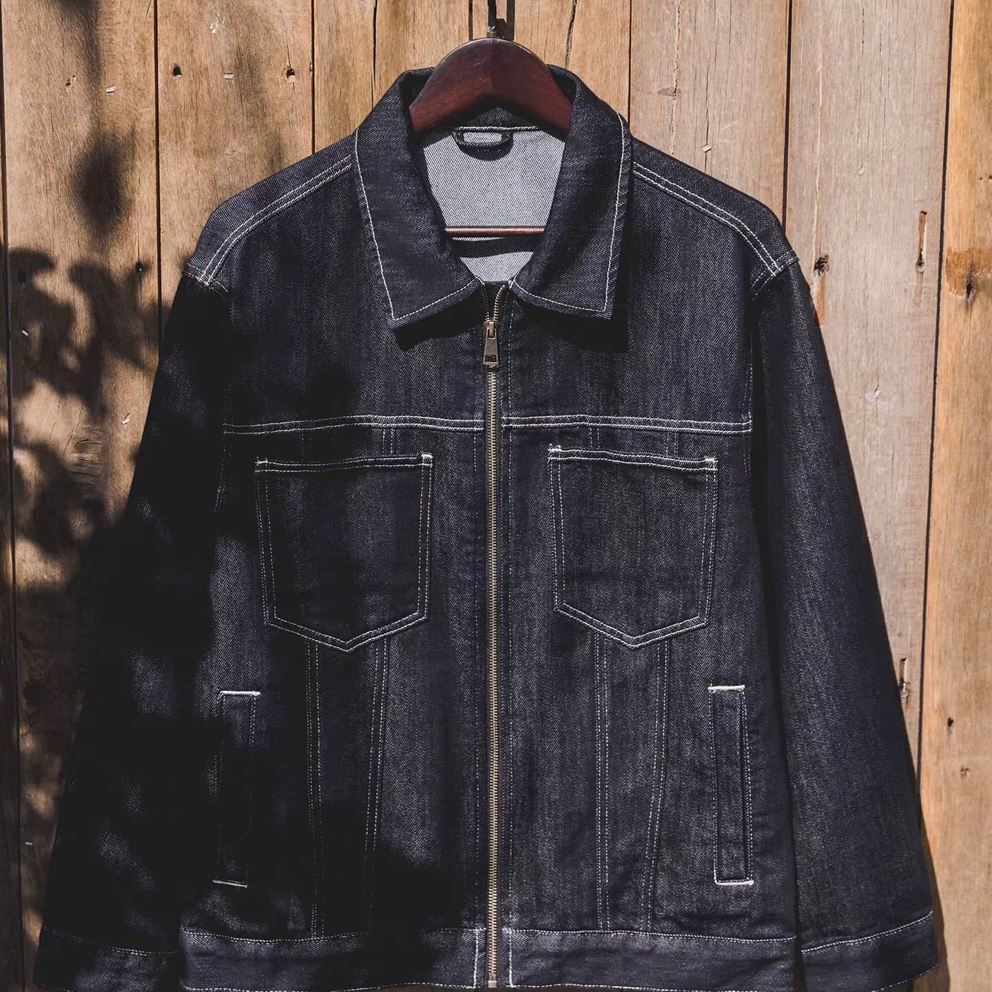 ポイントステッチ フルジップ デニムジャケット（1Color）260053