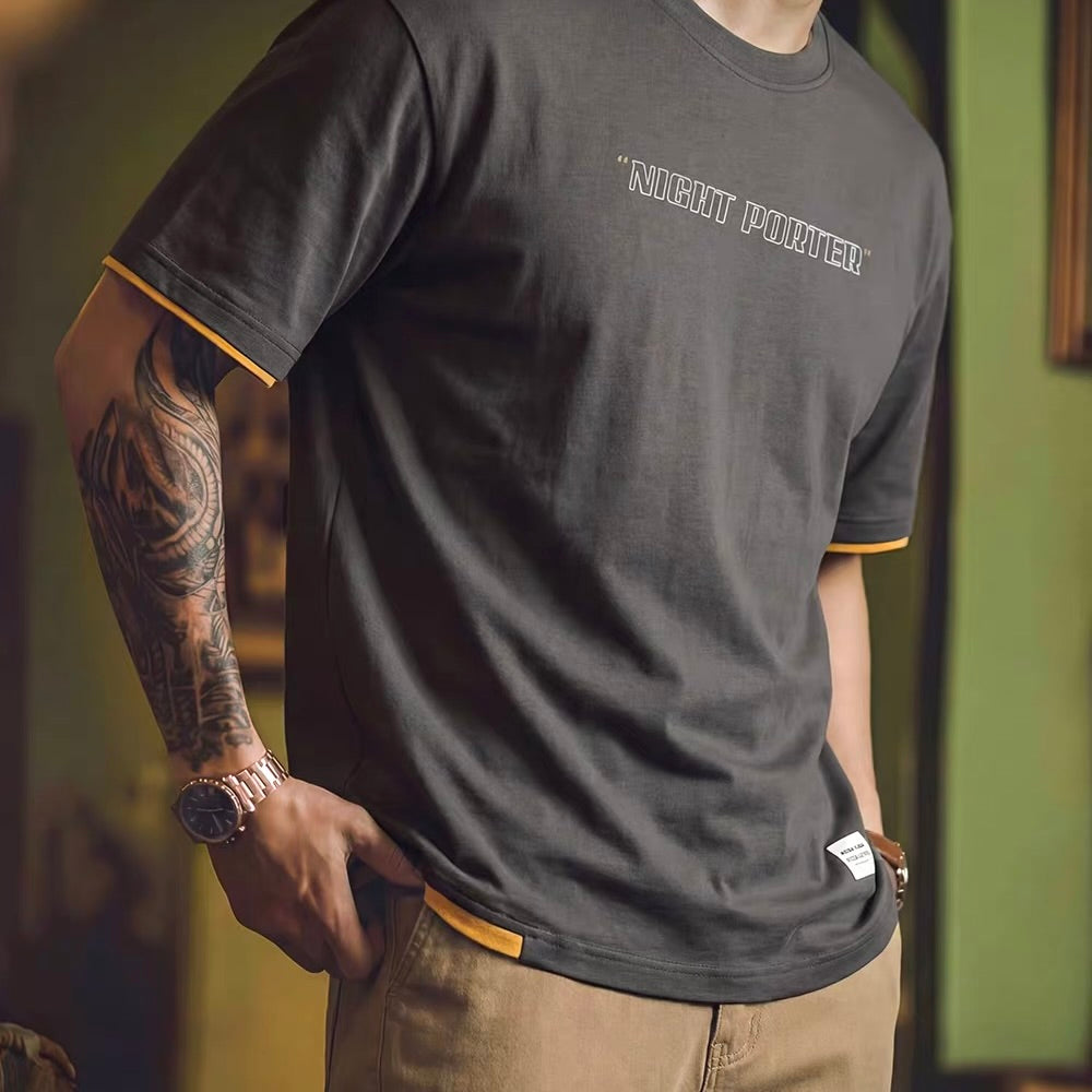 フェイクレイヤード ロゴプリントTシャツ（3Colors）260304