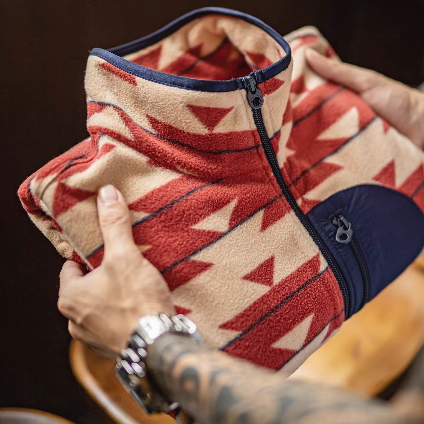 ネイティブ柄 フリースジャケット（1Color）260038