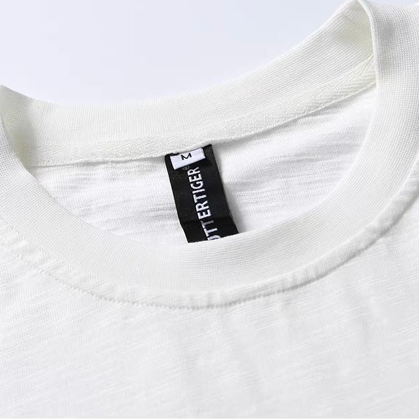 ワンポイントロゴ刺繍 シンプルTシャツ（3Colors）250607