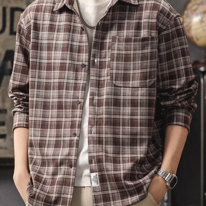 胸ポケット付 レトロチェックシャツ（2Colors）260175