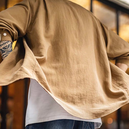 胸ポケット付 スタンドカラーシャツ（4Colors）260182