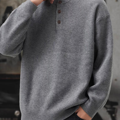 ヘンリーネック シンプル セーター（4Colors）251076