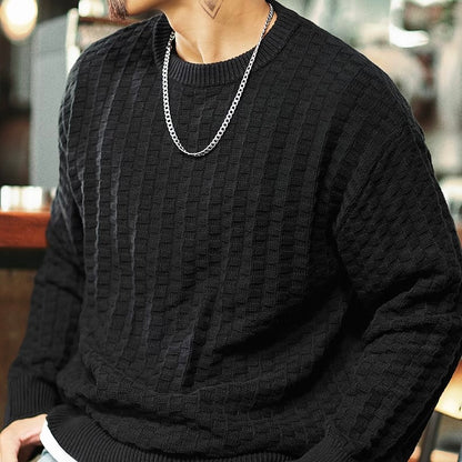 テクスチャー チェック編みセーター（2Colors）250971