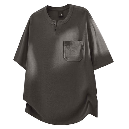 リネン混 ヘンリーネックTシャツ（7Colors）260474