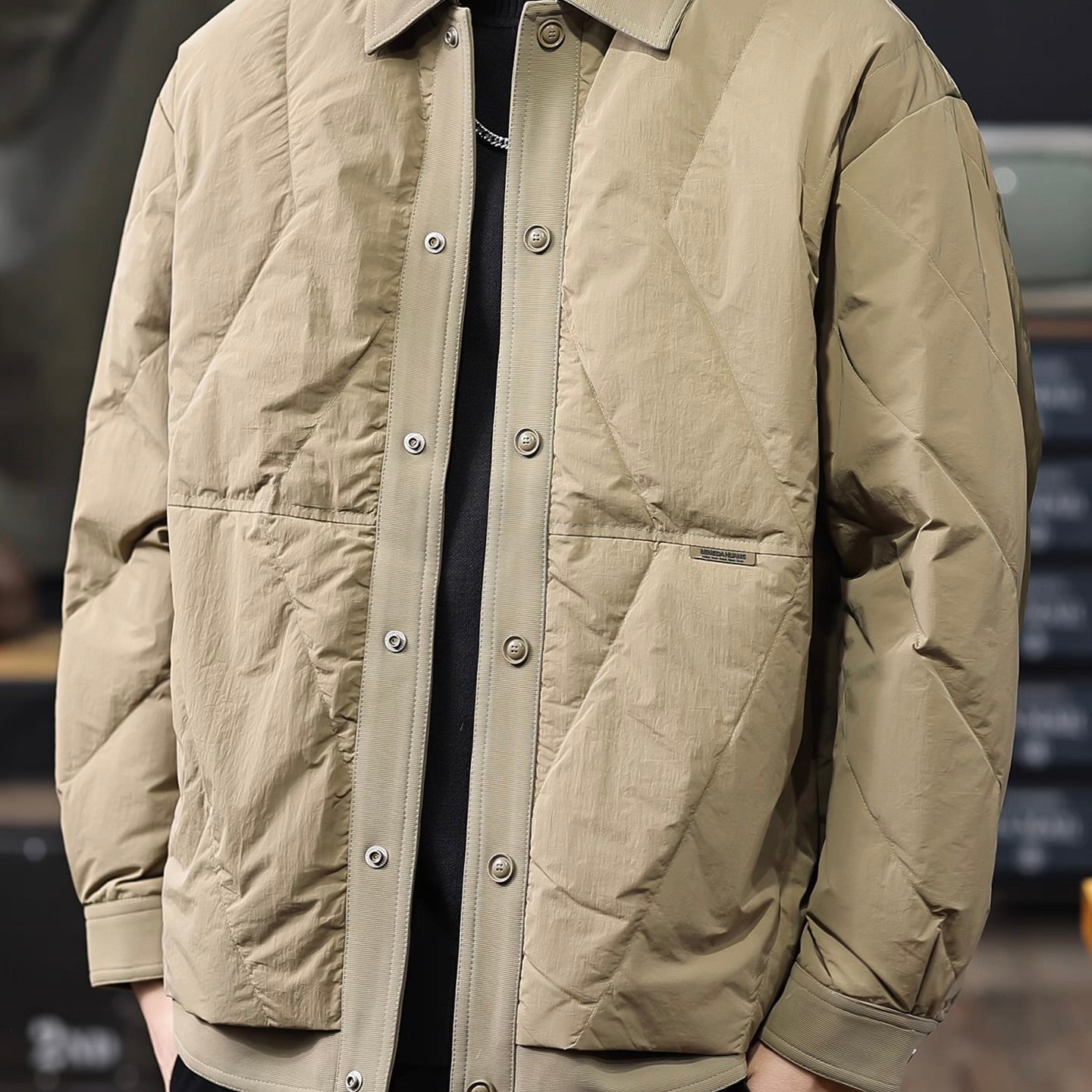 襟付き ダイヤ型 ダウンジャケット（3Colors）250928