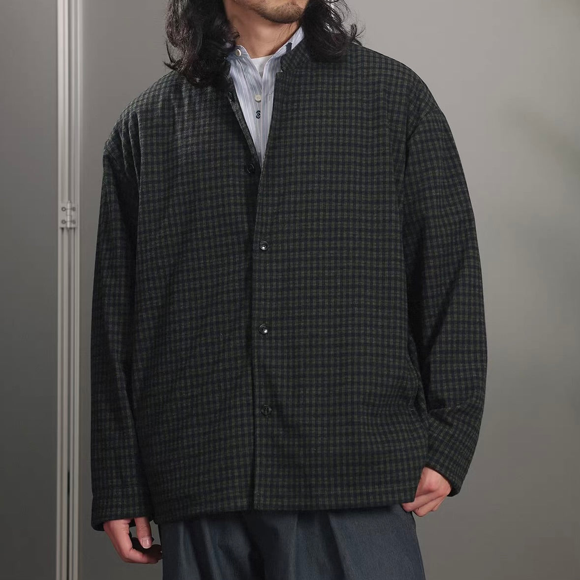 チェック スタンドカラー ライトジャケット（2Colors）260160