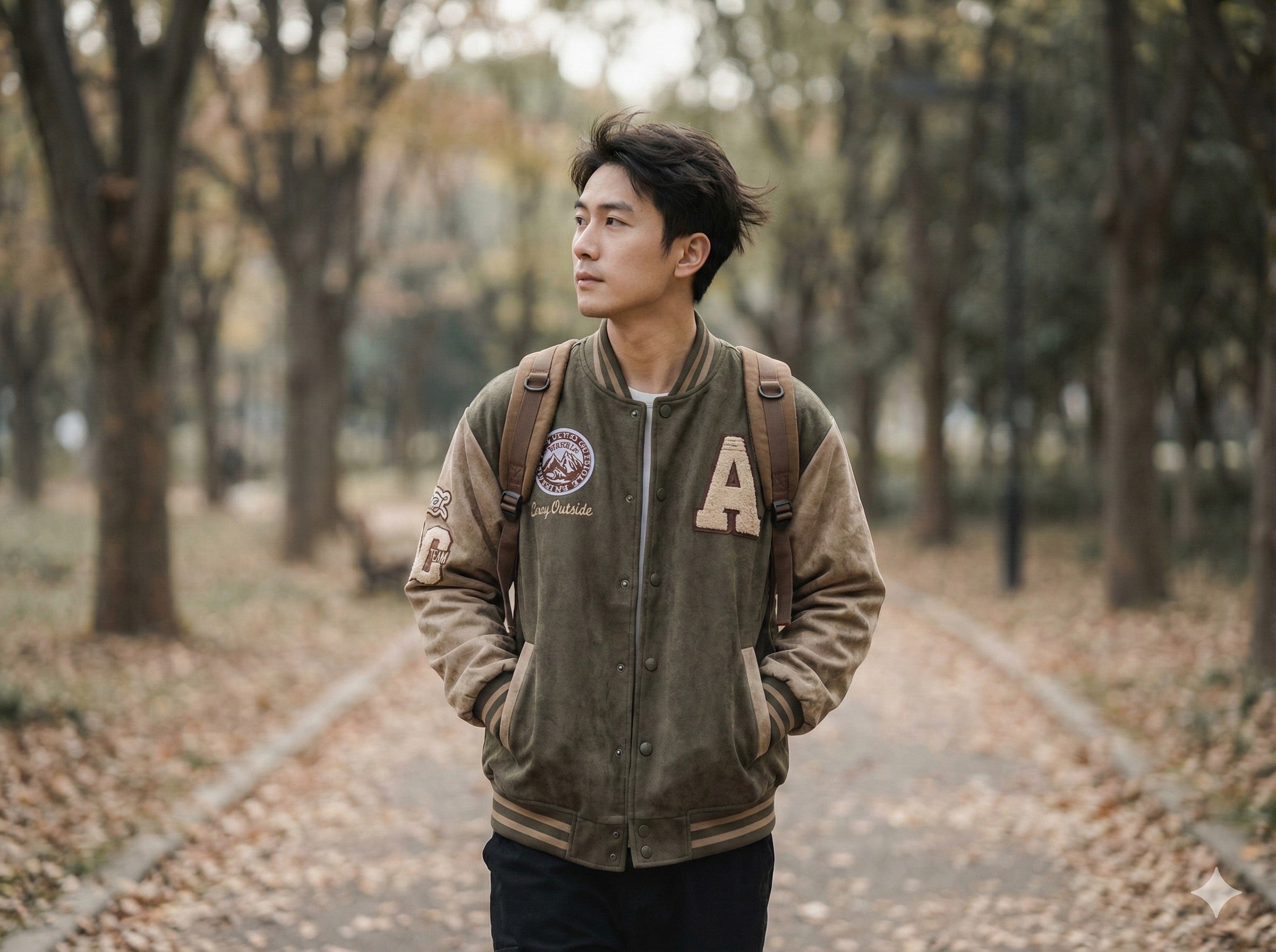 レトロ バイカラー ベースボールジャケット（2Colors）240965