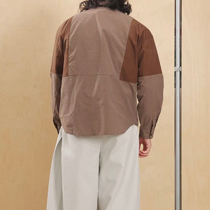パッチワーク チェック デザインシャツ（3Colors）260157