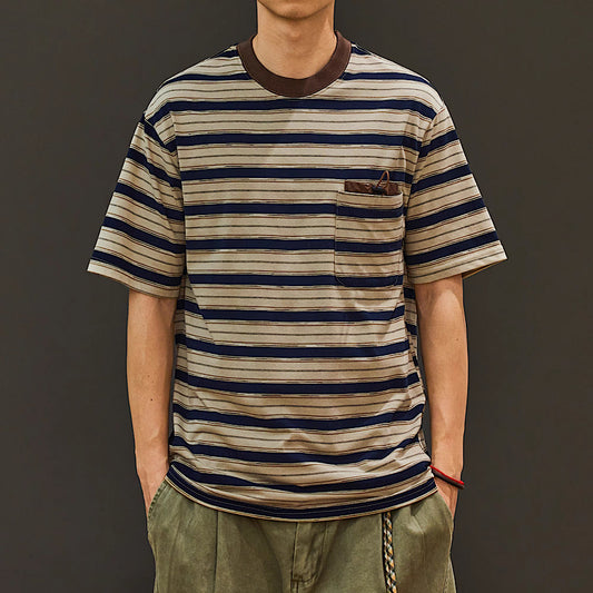 ドローコード付ポケット ボーダーTシャツ（2Colors）250337