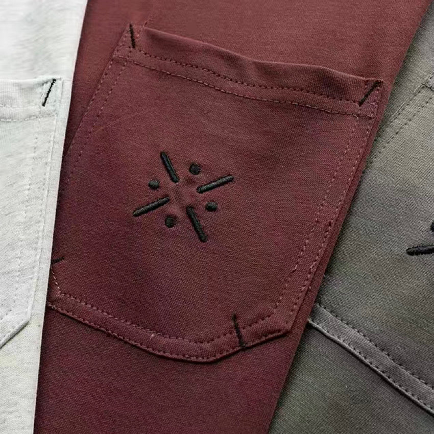 刺繍入りポケット付 ドロップショルダーTシャツ（3Colors）250290