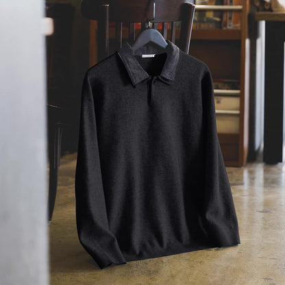 フェイクレイヤード ポロカラー セーター（2Colors）251050