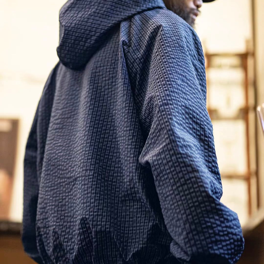 チェック ハーフジップ ライトジャケット（1Color）260197