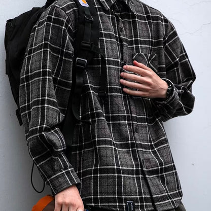レトロ 厚手 起毛 チェックシャツ（1Color）251084