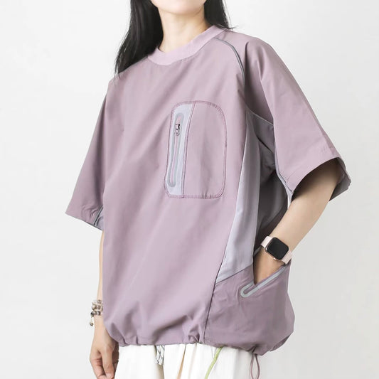 裾ドローコード 胸ポケット付 スポーツTシャツ（2Colors）260441