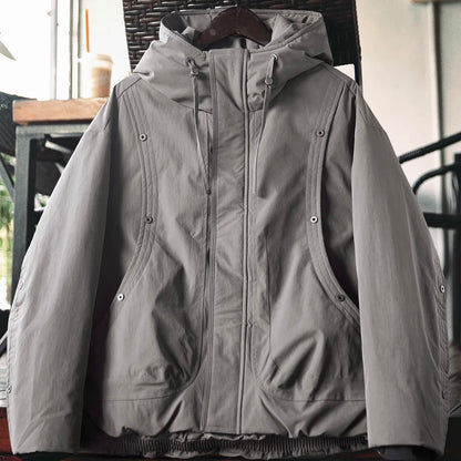 カーブデザイン フード付ダウンジャケット（2Colors）250947