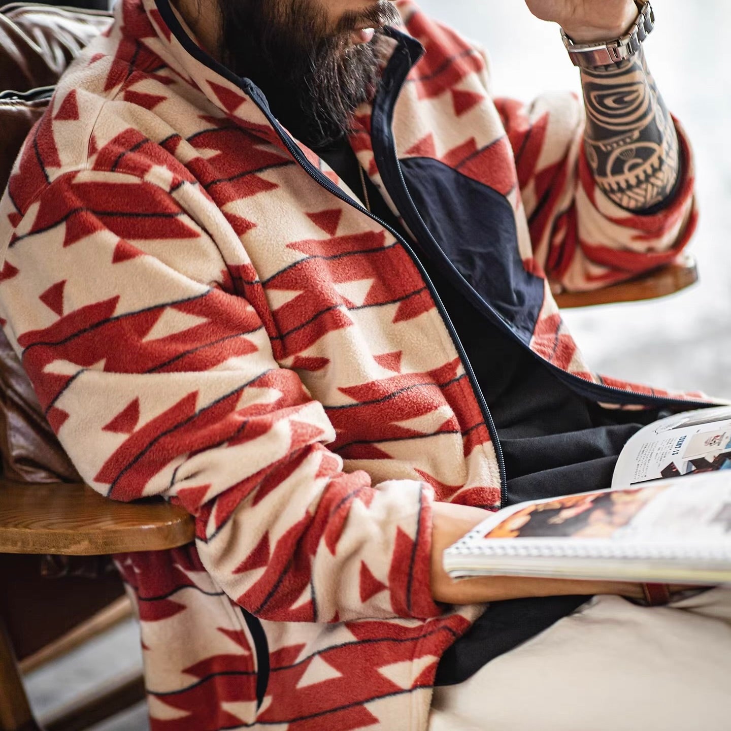 ネイティブ柄 フリースジャケット（1Color）260038