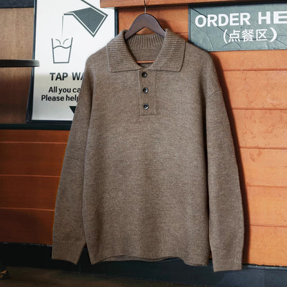 ヘビーウェイト ポロカラーセーター（3Colors）250908