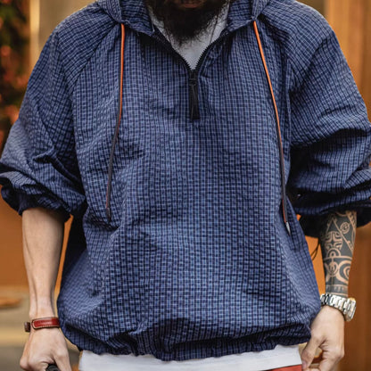 チェック ハーフジップ ライトジャケット（1Color）260197