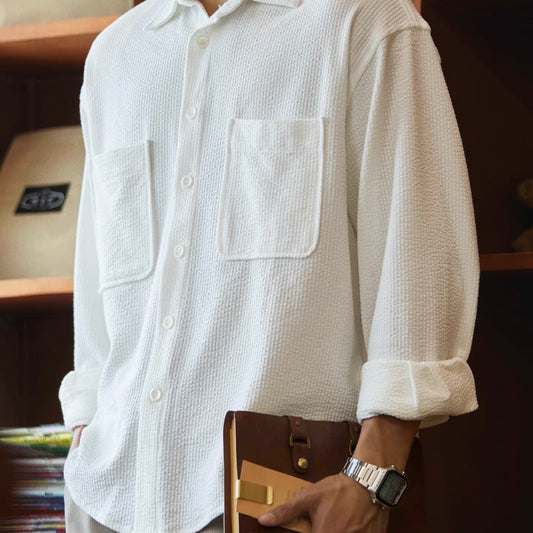 ダブル胸ポケット付 シアサッカーシャツ（1Color）250948