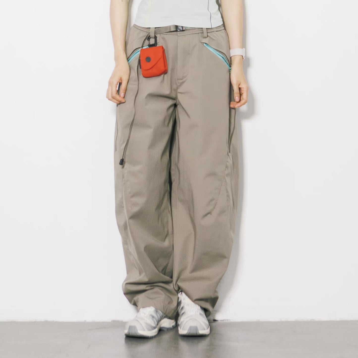 ロングベルト付 パラシュートパンツ（5Colors）260393