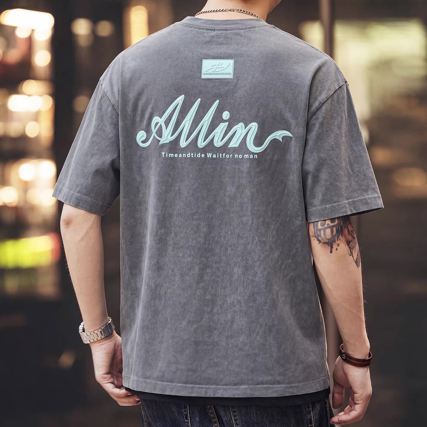 ダメージ ウォッシュ加工 プリントTシャツ（5Colors）260520