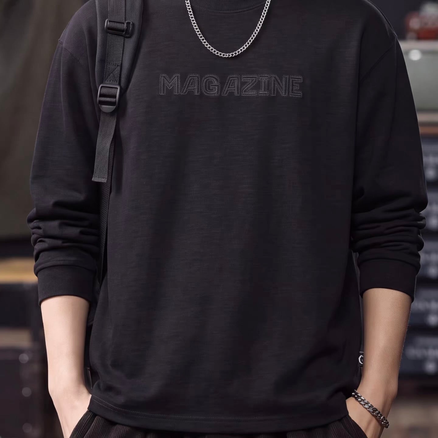 立体ロゴ ルーズフィット 長袖Tシャツ（3Colors）260638